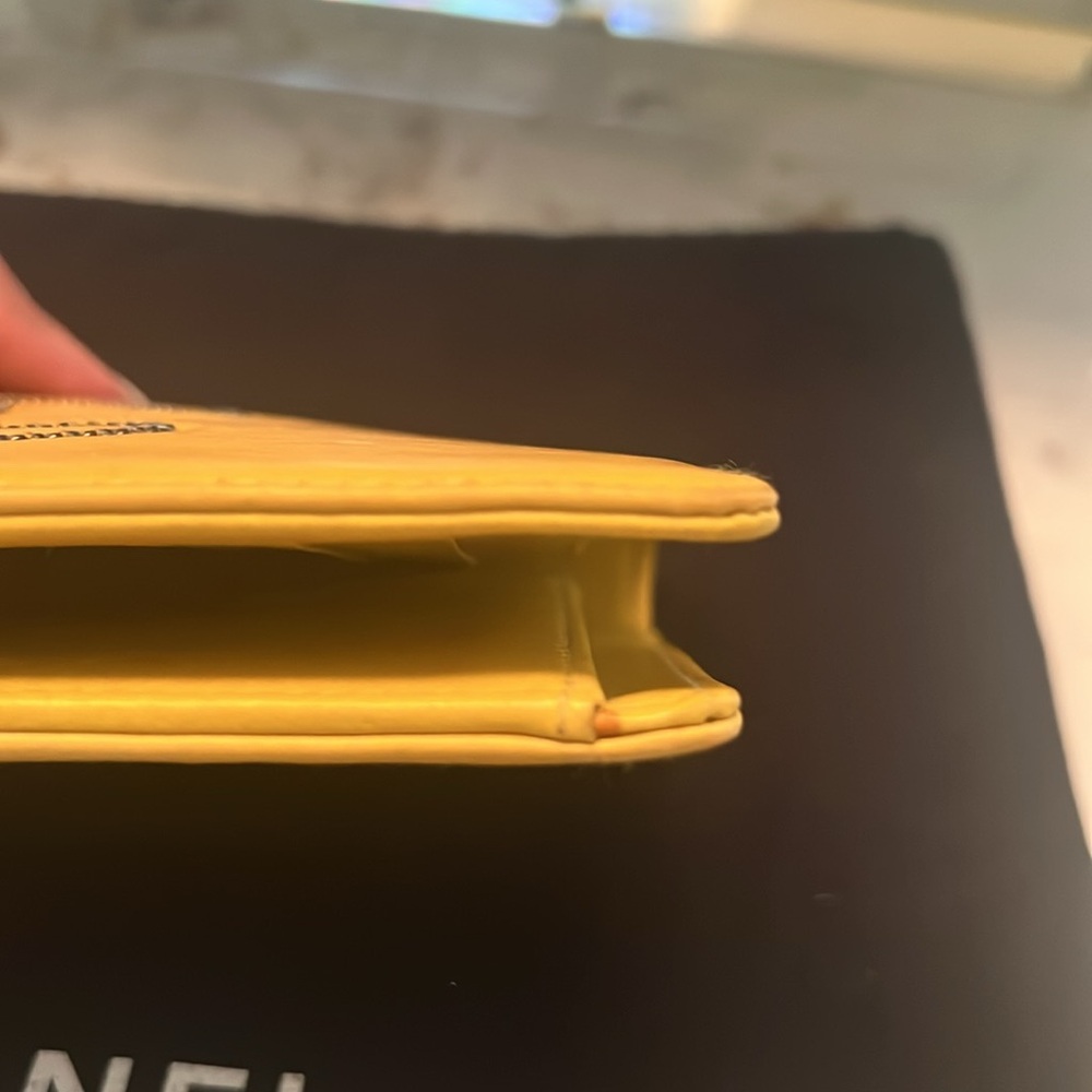 Preloved CHANEL CoCo Mark Long wallet - yellow calfskin leather with gunmetal - Picture 14 of 17